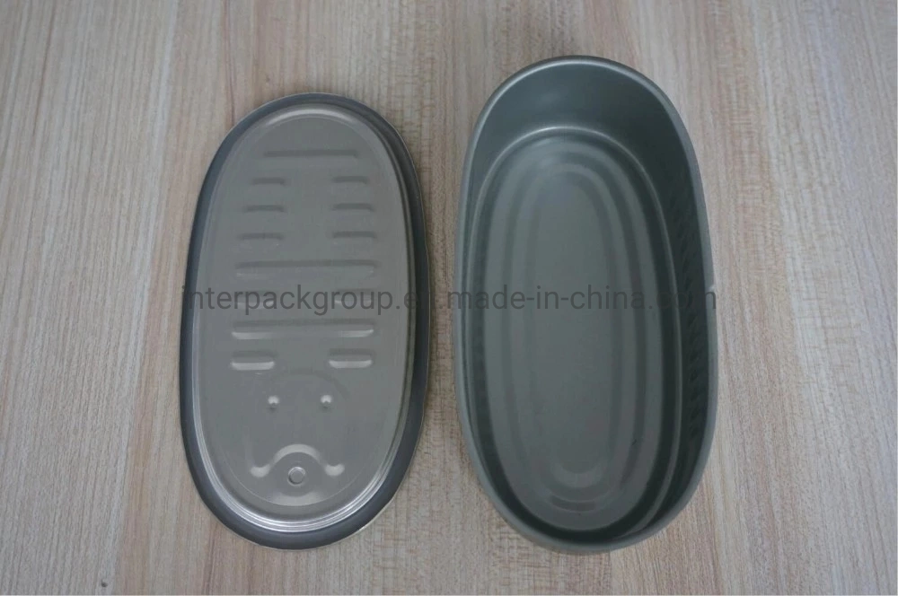 501# Custom Logo Printing Oval Shaped Packing Tin Can Empty Grade Tin Can for Food with Normal End Eoe Lid