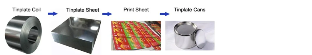 Tinplate TFS Tinfree Steel Tinplate Sheet for Can Food Packing
